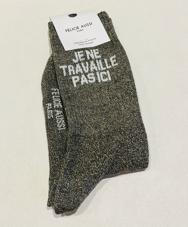 Chaussettes « Je ne travaille pas ici » Félicie Aussi