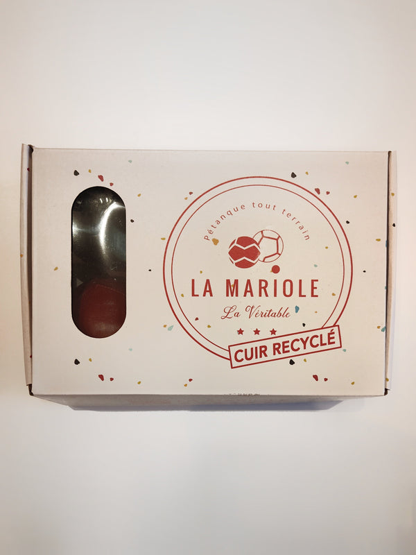 Pack officiel pétanque cuir marron vert - La Mariole