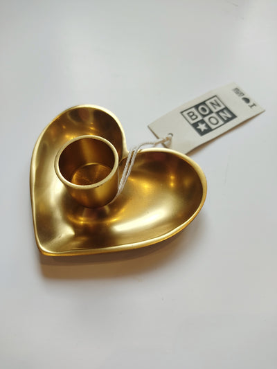 Bougeoir coeur laiton - Bonton
