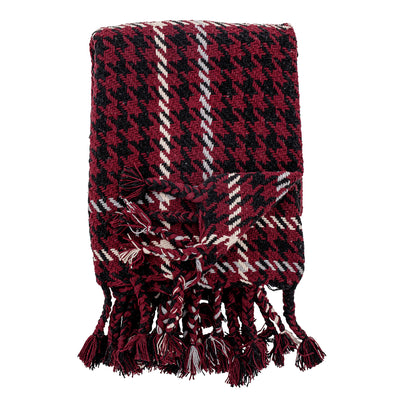 Plaid rayé bordeaux Bloomingville