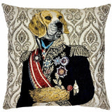 Coussin tissu Jacquard Chien Maréchal Emmanuel création