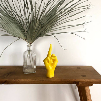 Bougie main F*ck you jaune CandleHand