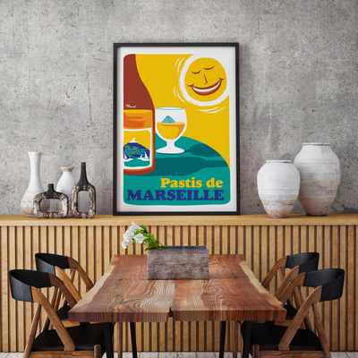 Affiche Pastis de Marseille 350g/m2 Marcel Travel posters