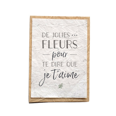 Carte de voeux je t'aime Growing Paper
