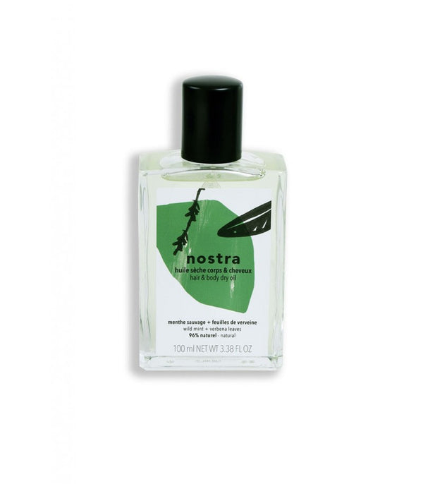 Huile sèche corps et cheveux menthe sauvage et feuilles de verveine Nostra