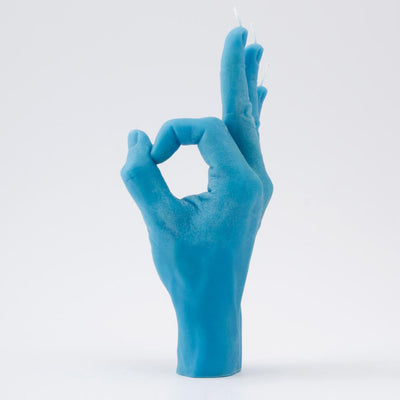 Bougie main OK bleue CandleHand