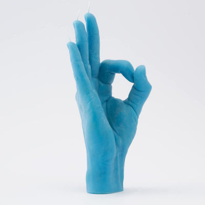 Bougie main OK bleue CandleHand